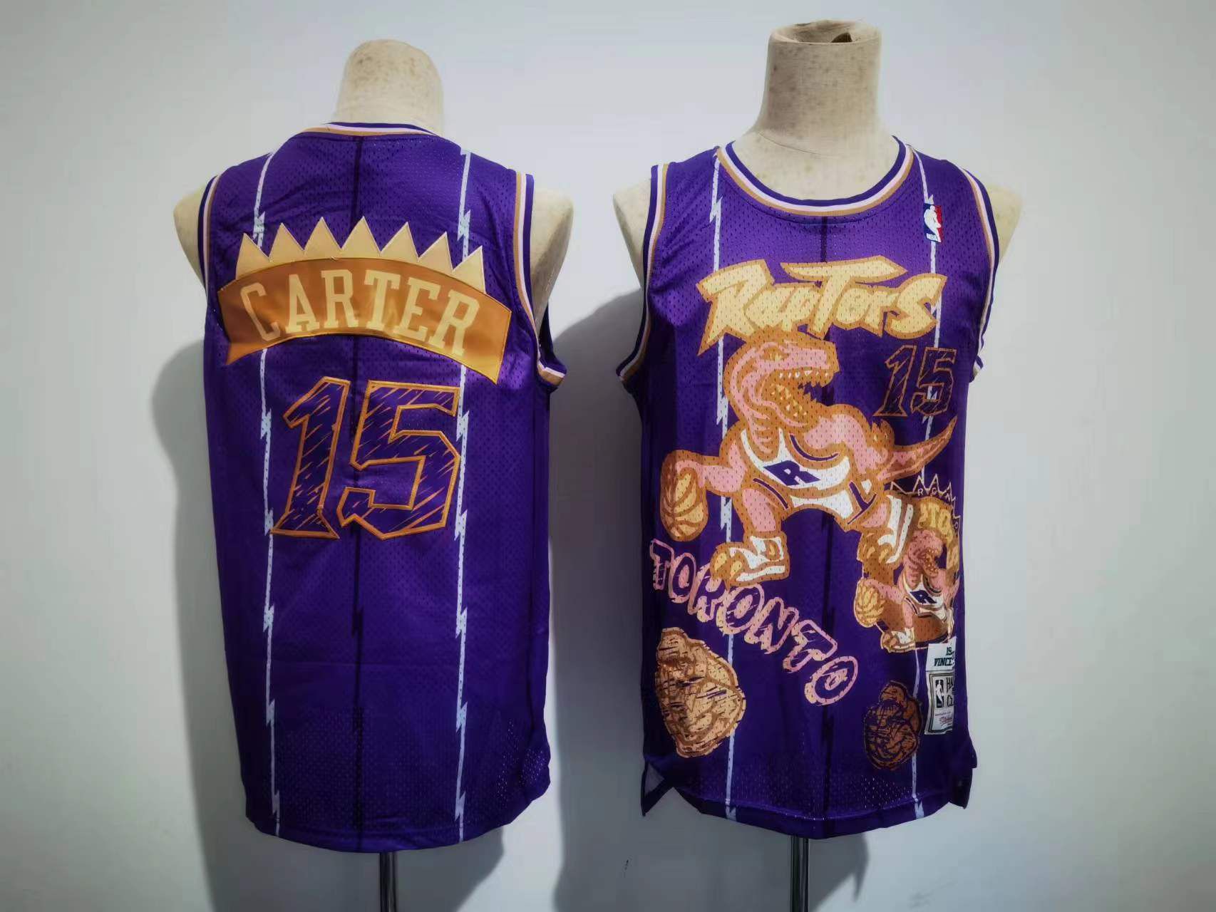 Men Toronto Raptors #15 Carter Purple Sketching version NBA Jersey->youth nba jersey->Youth Jersey